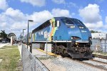 BL36PH # 822 about to lead its Tri-Rail train out of Hialeah Market Station heading south